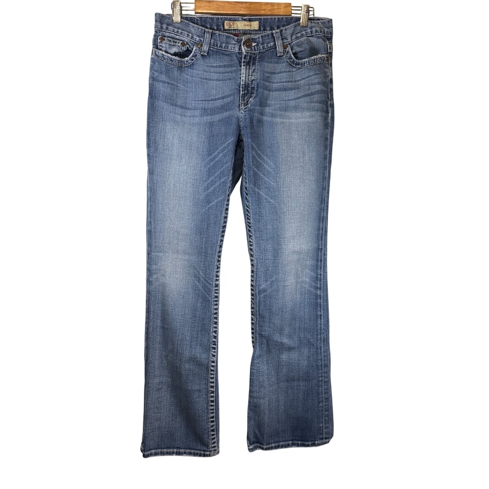 BKE Drew Women's Bootcut Denim Blue Jeans Medium Wash Embroidered Stretch 30x33‎